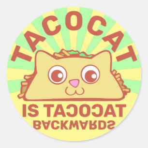 Sticker Rond Tacocat Retro Carnival