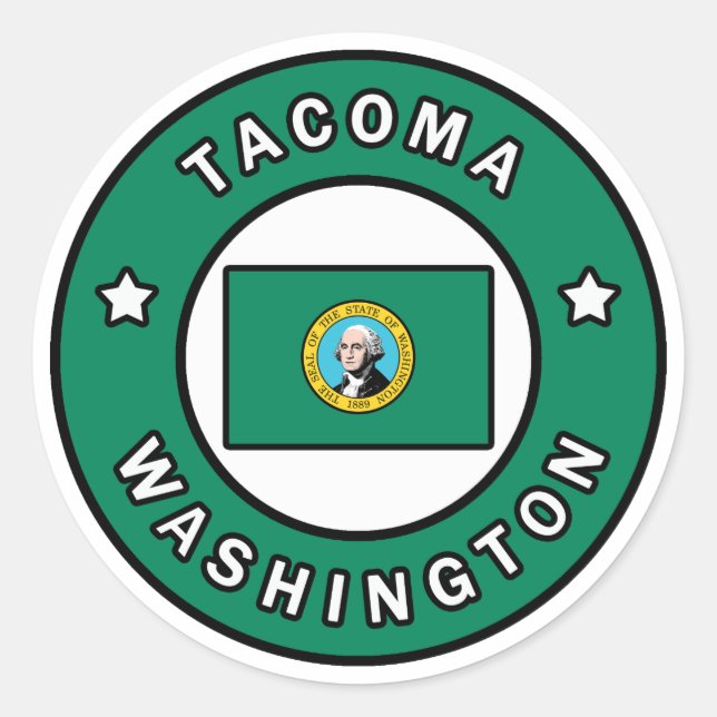 Sticker Rond Tacoma Washington (Devant)