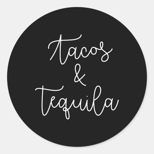 Sticker Rond Tacos Et Tequila Boire Mexicaine (Devant)