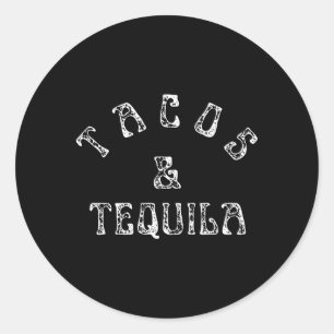 Sticker Rond Tacos Et Tequila Taco