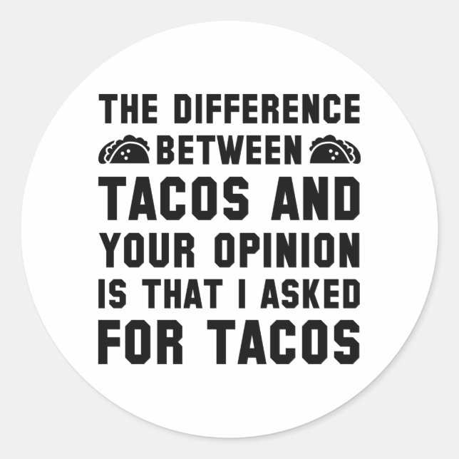 Sticker Rond Tacos Et Votre Opinion (Devant)