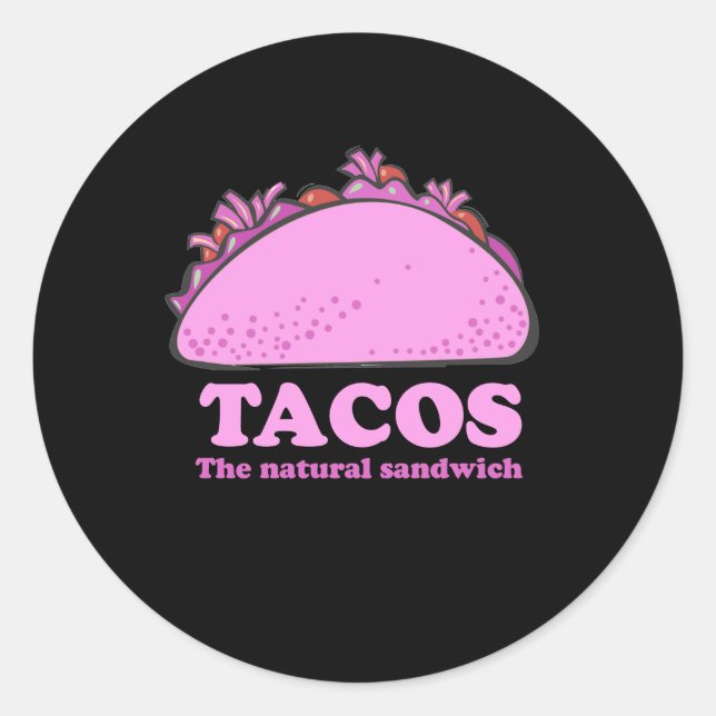 STICKER ROND TACOS ROSE (Devant)