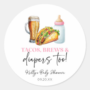 Sticker Rond Tacos se reproduit et diapers aussi ! Baby shower
