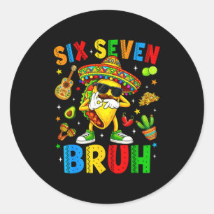 Sticker Rond Tacos six sept cinco de mayo 67 fête mexicaine hom