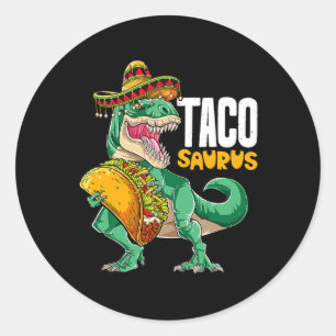 Sticker Rond Tacosaurus Chemt Taco Cinco De Mayo Dinosaur T Rex