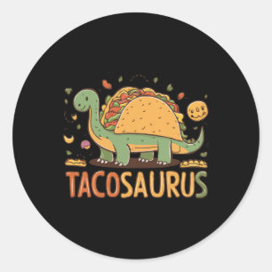 Sticker Rond Tacosaurus Taco Dinosaur Dino Funny Cinco De Mayo