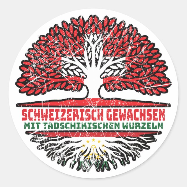 Sticker Rond TadschiPakistan Tadschikisch Schweizer Schweiz Bau (Devant)