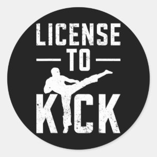 Sticker Rond Taekwondo Filles Enfants Karaté Arts Martiaux