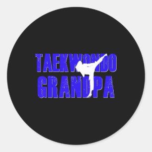 Sticker Rond Taekwondo Grand-père Papa Shirt Tae Kwon Do Girl G