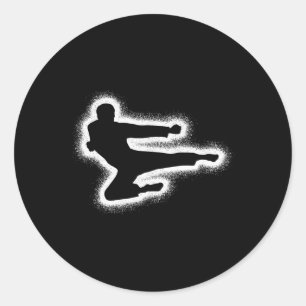 Sticker Rond Taekwondo Martial Arts Boys Kids Men Karate