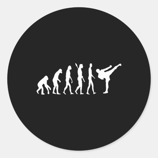 Sticker Rond Taekwondo Mixed martial art Evolution Judo Kung Fu (Devant)
