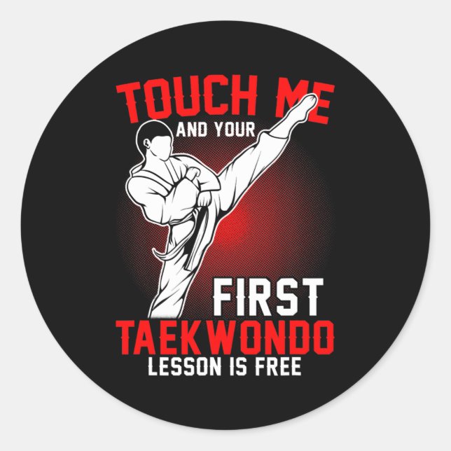 Sticker Rond Taekwondo Tae Kwon Do Korean Self Defense Boys (Devant)