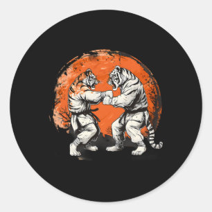 Sticker Rond Taekwondo Tiger Kickboxing Jiu-jitsu Kung Fu Marti