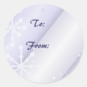 Sticker Rond Tag cadeau de Snowflakes