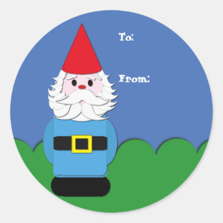 Sticker Rond Tag Cadeau scandinave dans l'herbe