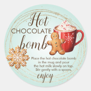 Sticker Rond Tag de bombe chocolat chaud