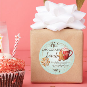 Sticker Rond Tag de bombe chocolat chaud