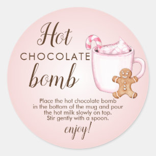 Sticker Rond Tag de bombe chocolat chaud