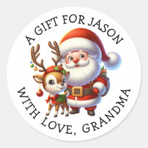 Sticker Rond Tags cadeaux de Noël personnalisés