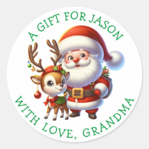 Sticker Rond Tags cadeaux de Noël personnalisés