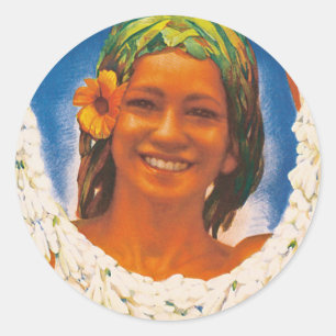 Sticker Rond Tahiti ~ La Perle du Pacifique