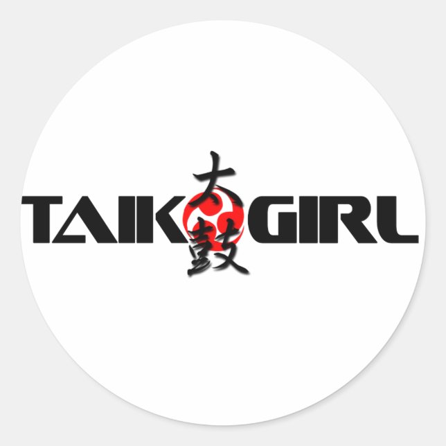 Sticker Rond Taiko Girl (Design 1) (Devant)