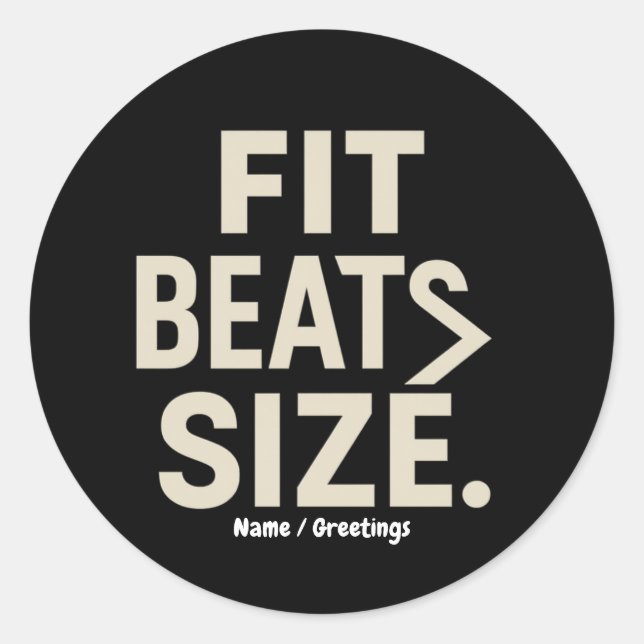 Sticker Rond Taille de forme Beats Motivation Fitness, mode de  (Devant)
