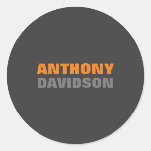 Sticker Rond Taille parfaite alternative Gris Orange Texte gras