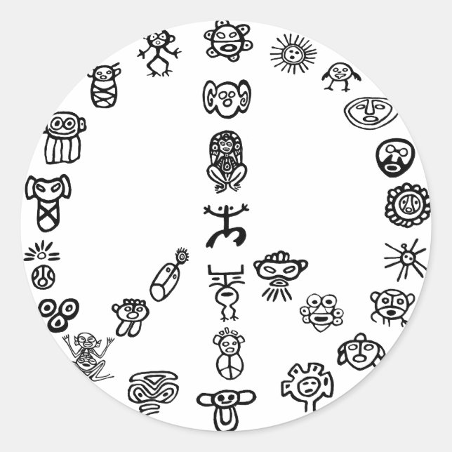 Sticker Rond Taino Peace (Devant)