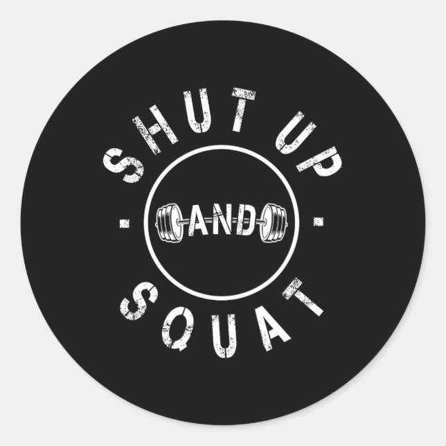 Sticker Rond Tais-Tais Et Squat Entraînement Motivationnel (Devant)
