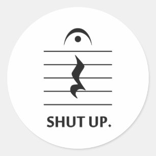 Sticker Rond Tais-toi par la notation musicale