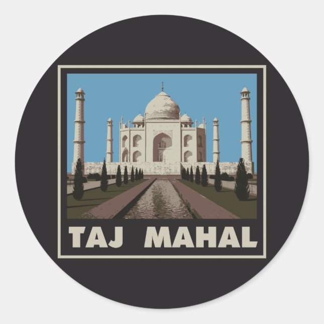 Sticker Rond Taj Mahal (Devant)
