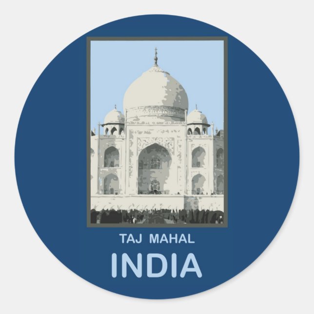 Sticker Rond Taj Mahal Inde (Devant)