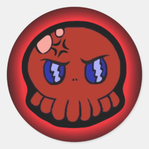 Sticker Rond Tako-Chan fou