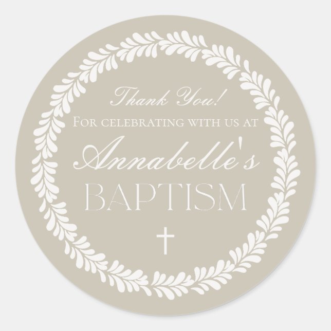 Sticker Rond Talavera beige Carrelage Espagne Fiesta Baptême Fa (Devant)