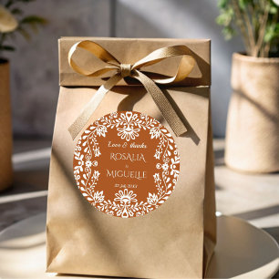 Sticker Rond Talavera terracotta au mariage mexicain