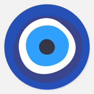 Sticker Rond talisman arabe turc grec de symbole d'oeil mauvais