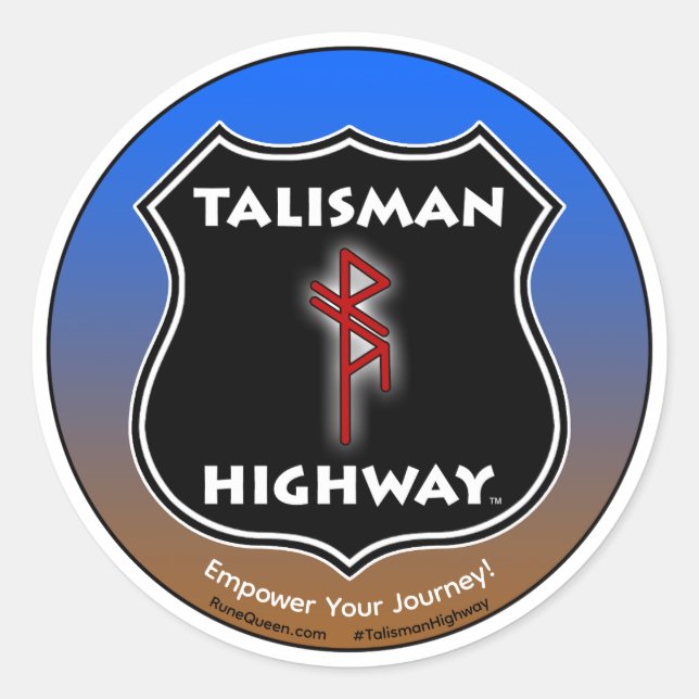 Sticker Rond Talisman Autoroute RuneQueen (Devant)