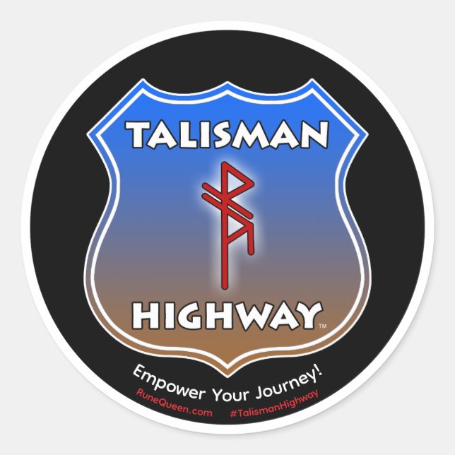 Sticker Rond Talisman Autoroute RuneQueen (Devant)