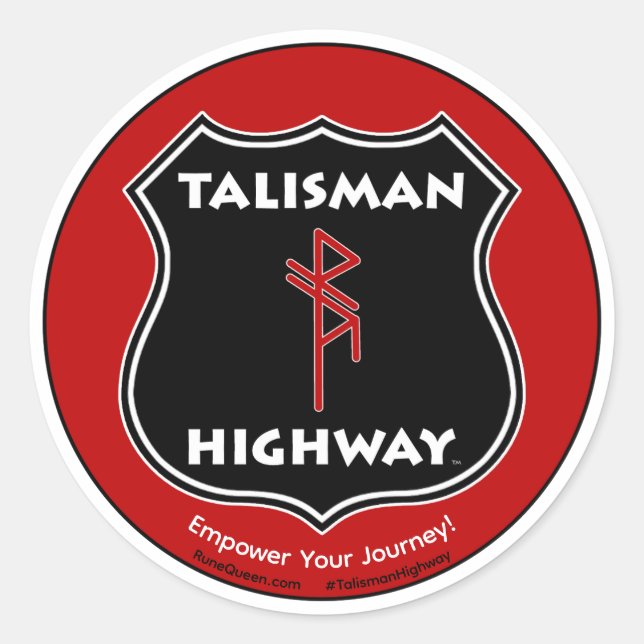 Sticker Rond Talisman Autoroute RuneQueen (Devant)