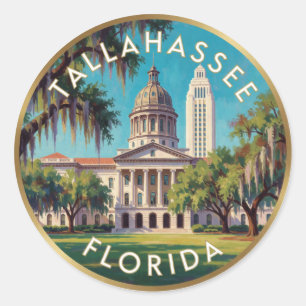 Sticker Rond Tallahassee Capitole historique de Floride Voyage