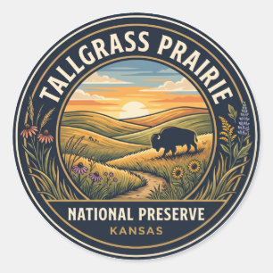 Sticker Rond Tallgrass Prairie National Preserve États-Unis