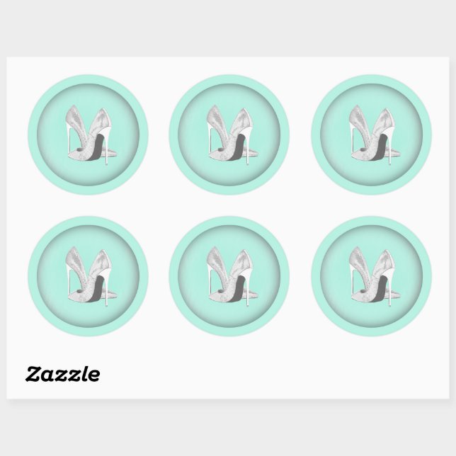 Sticker Rond Talons d'argent sur la menthe (Feuille)