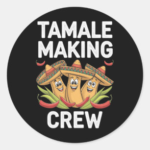 Sticker Rond Tamale Rendre l'équipage amusant Pajamas de Noël m