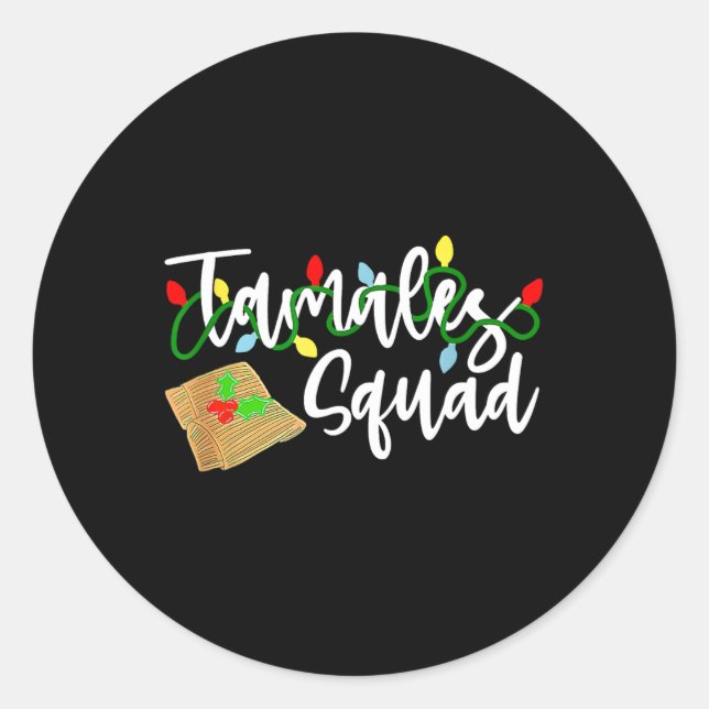Sticker Rond Tamales Squad Tamales Creds Fun Christmas (Devant)