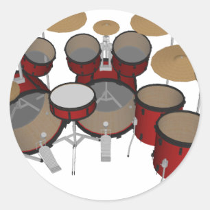 Sticker Rond Tambours : Kit Tambour rouge : Modèle 3D :