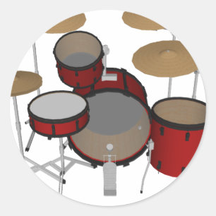 Sticker Rond Tambours : Kit Tambour rouge : Modèle 3D :