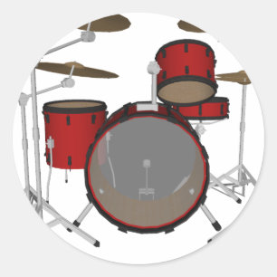 Sticker Rond Tambours : Kit Tambour rouge : Modèle 3D :