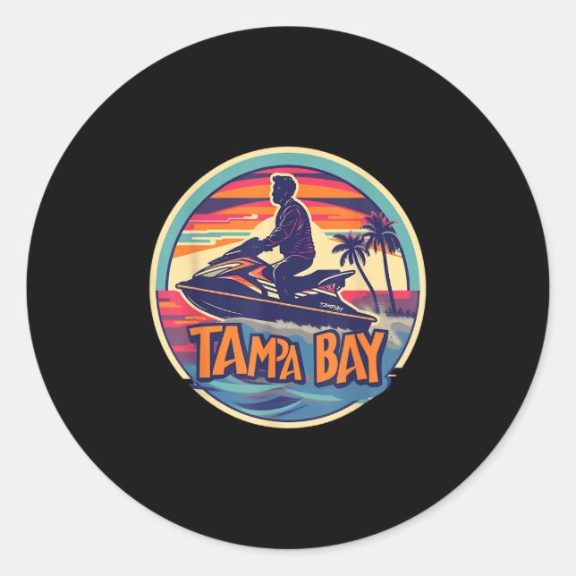 Sticker Rond Tampa Bay Florida Jetski Boating Water Gulf Waters (Devant)