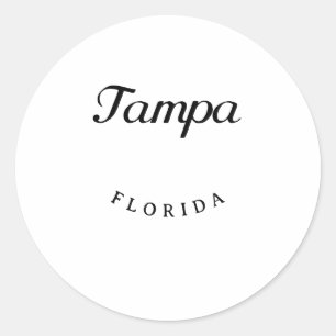 Sticker Rond Tampa Floride Black Font